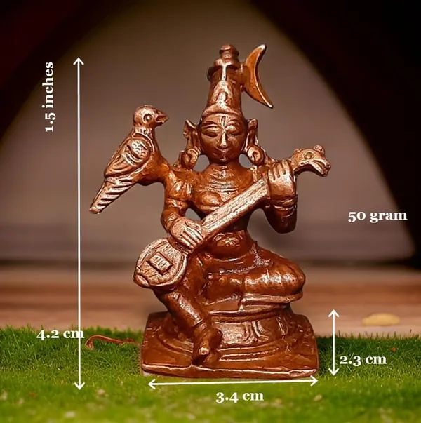 Brownish-Orange_Copper_Idols_India_Handmade_Goddess_Raja_Matangi_1.6_Inches_50G_Pack_Of_1_Piece