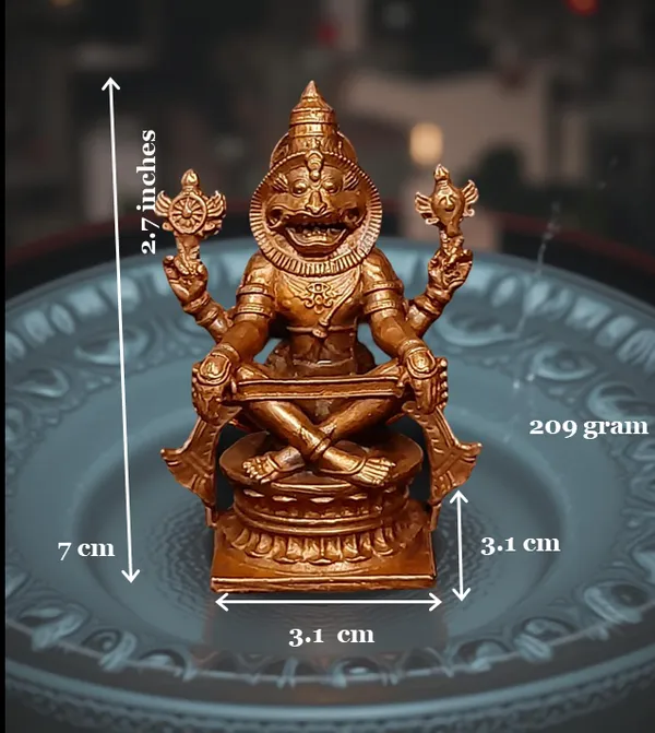 SEARCHERS_PARADISE_,_Copper_Idols_of_god_Yoga_Narasimhar,_2.7_inches_209_gram,Pack_of_1_Piece