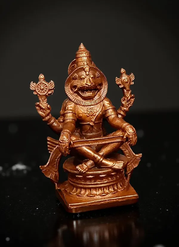 SEARCHERS_PARADISE_,_Copper_Idols_of_god_Yoga_Narasimhar,_2.7_inches_209_gram,Pack_of_1_Piece