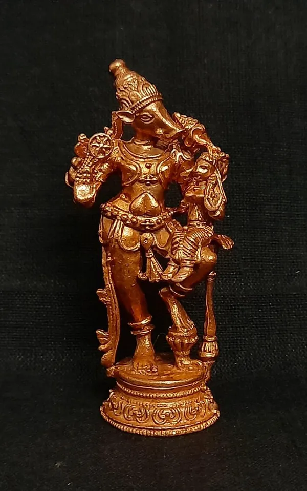Brown_Copper_Idols_Of_Lakshmi_Varahar,_2.7_Inches,_70G_Handmade_Pack_Of_1_Piece