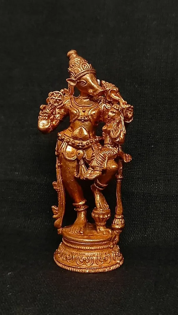 Brown_Copper_Idols_Of_Lakshmi_Varahar,_2.7_Inches,_70G_Handmade_Pack_Of_1_Piece