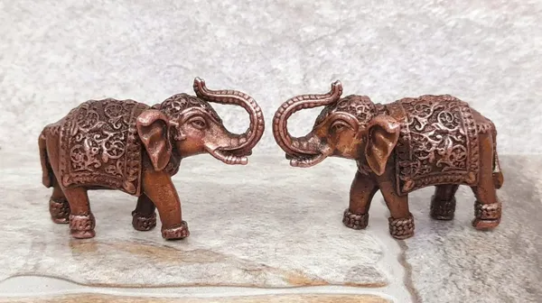 Brownish-Orange_Copper_Idols_Indiaby,_1.3_Inches,_Handmade_Paired_Elephant_Idol_150_Gram,_Patina_Antique_Finish,_Pack_Of_2_Piece