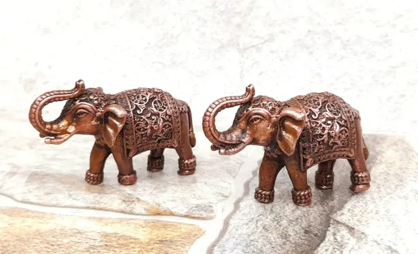 Brownish-Orange_Copper_Idols_Indiaby,_1.3_Inches,_Handmade_Paired_Elephant_Idol_150_Gram,_Patina_Antique_Finish,_Pack_Of_2_Piece