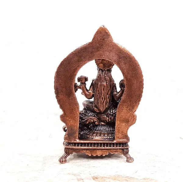 Brownish-Orange_Copper_Idolsby,_8.5_Cm,_Handmade_Goddess_Saraswathi_Idol_With_Stand_156_Gram,_Patina_Antique_Finish,_Pack_Of_1_Piece