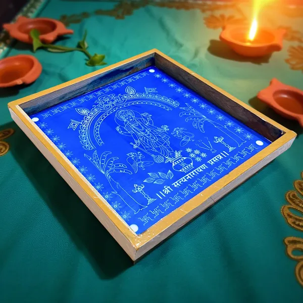 Searchers_Paradise_Satyanarayan_Pooja_Rangoli_Stencil_Wooden_10x10_Inches_Pack_of_1_Piece