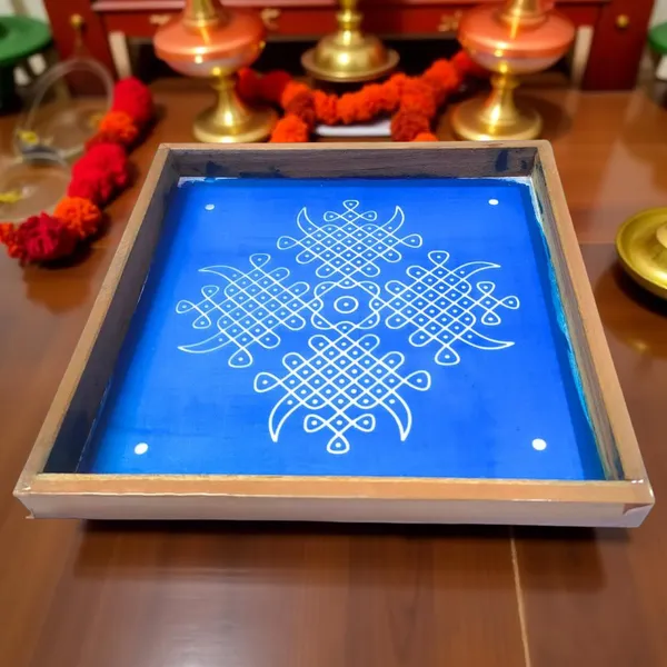 Searchers_Paradise_Kambi_Kolam_Model_1_Rangoli_Stencil_Wooden_10x10_Inches_Pack_of_1_Piece