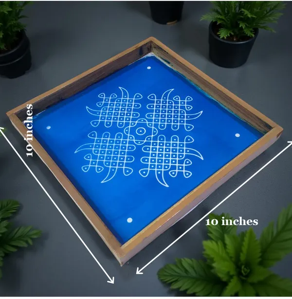 Searchers_Paradise_Kambi_Kolam_Model_1_Rangoli_Stencil_Wooden_10x10_Inches_Pack_of_1_Piece