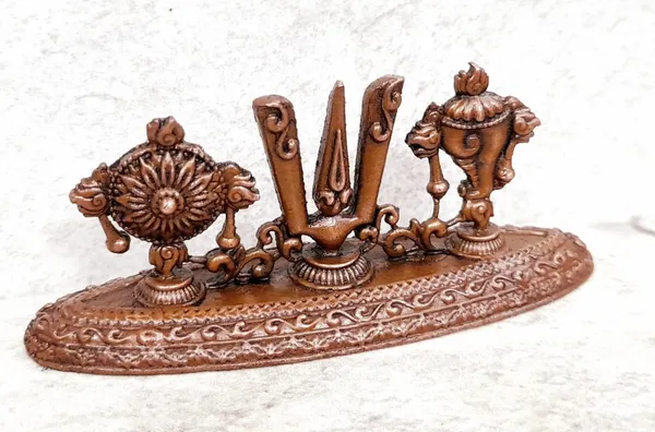 Brownish-Orange_Copper_Idols_India,_1_Inches,_Handmadethe_Divine_Namam_Sangu_Chakra,_55G,_Patina_Antique_Finish,_Pack_Of_1_Piece