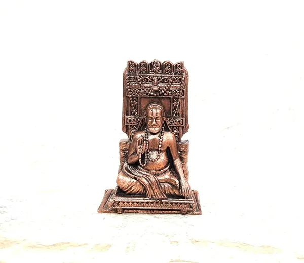 Brownish-Orange_Copper_Idols,_7Cm,_Handmade_Ragavendra_124Grams,_Patina_Antique_Finish,_Pack_Of_1_Piece