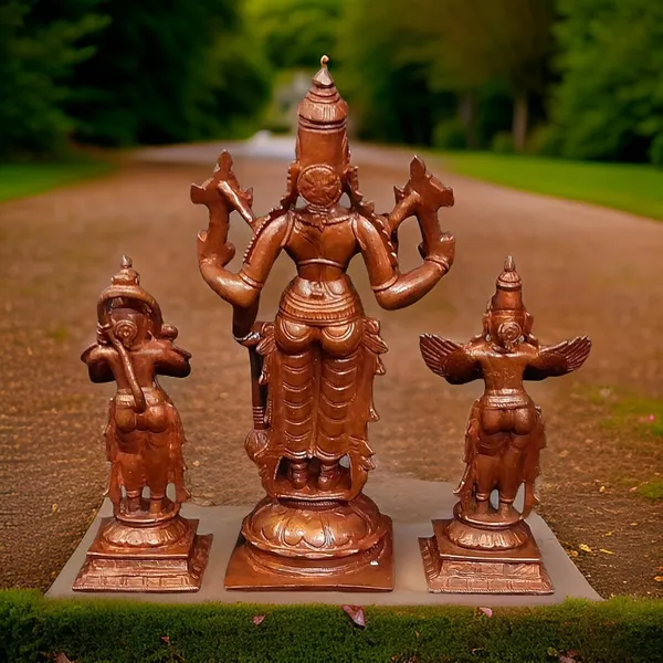 Brown,_Copper_Handmade_Perumal_Hanuman_Garudar_6_Inches_1.1_Kg,_Pack_Of_3_Piece