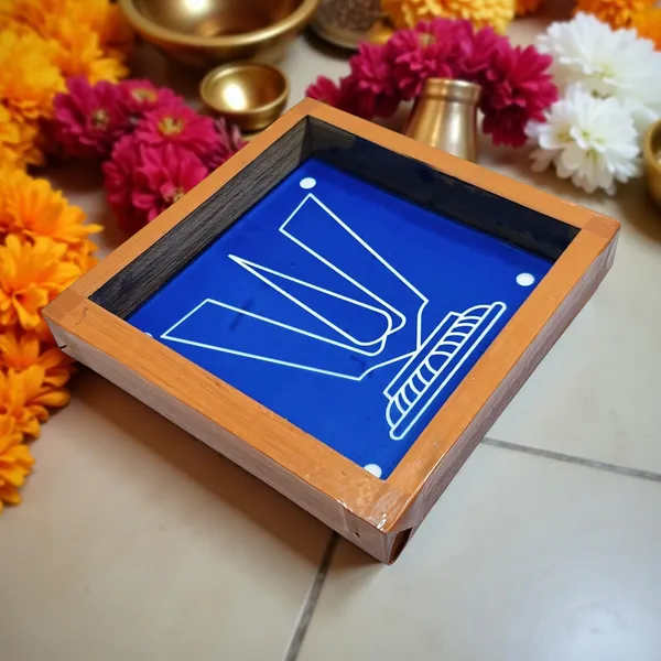 Searchers_Paradise_Thenkalai_Namah_Rangoli_Stencil_Wooden_5x5_Inches_Pack_of_1_Piece