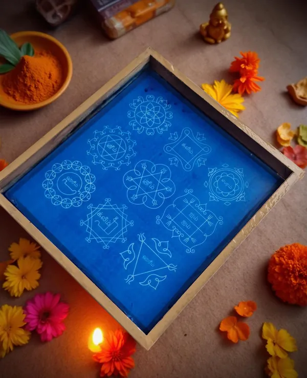 Navagraha_Mandala_Yantra_Rangoli_Design_Stencil_Wooden_Frame_pack_of_1_piece