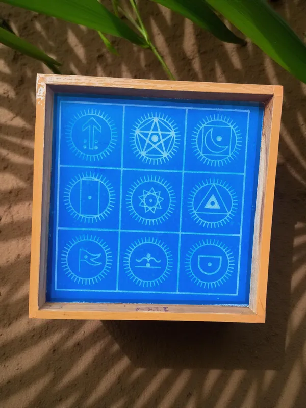 Navagraha_Mandala__Yantra___Rangoli_Design_Stencil_Wooden_Frame_pack_of_1_piece