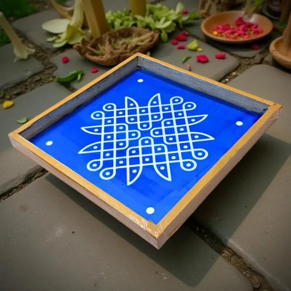Searchers_Paradise_Kambi_Kolam_Model_6_Rangoli_Stencil_Wooden_10x10_Inches_Pack_of_1_Piece