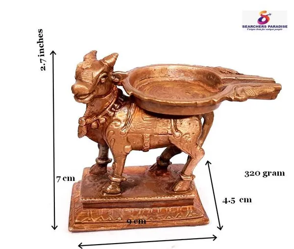 Brownish-Orange_Copper_Idols_Of_God_Nandhi_With_Abishekam_Plate,_2.7_Inches,_320G,_Patina_Antique_Finish,_Pack_Of_1_Piece