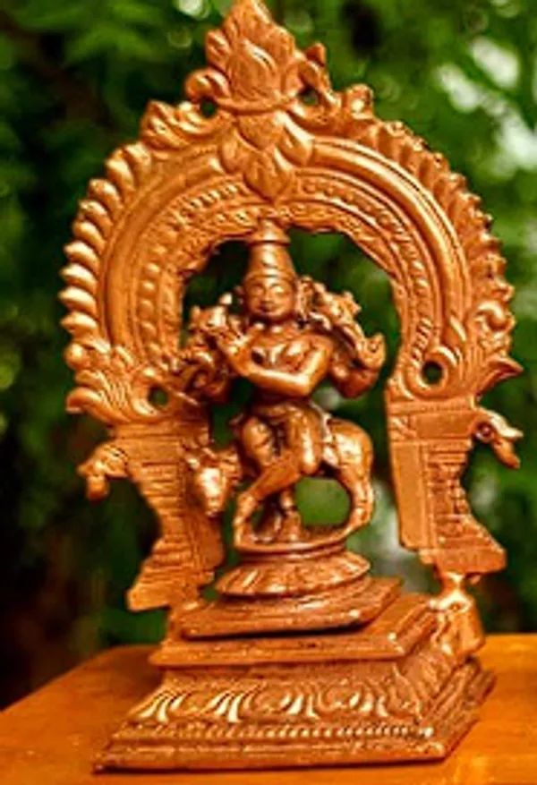 Brownish-Orange_Copper_Idols_Of_God_Little_Krishna_With_Prabhavalli,_3.3_Inches,_126G,_Patina_Antique_Finish,_Pack_Of_2_Piece