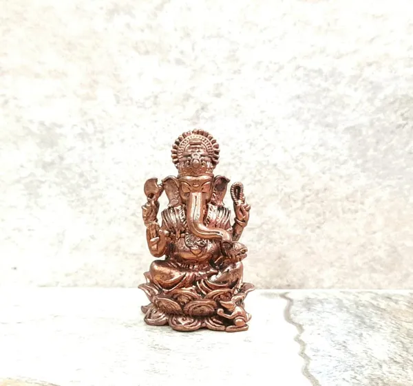 Brownish-Orange_Copper_Idols,_3.5Cm,_Handmade_Little_Ganesh_28Grams,_Patina_Antique_Finish,_Pack_Of_1_Piece