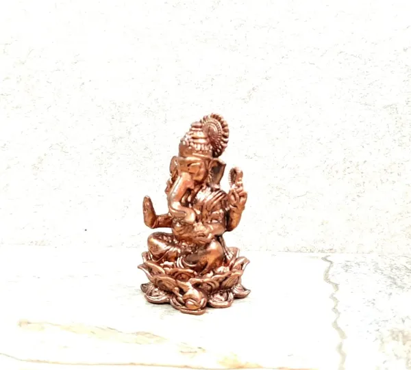 Brownish-Orange_Copper_Idols,_3.5Cm,_Handmade_Little_Ganesh_28Grams,_Patina_Antique_Finish,_Pack_Of_1_Piece