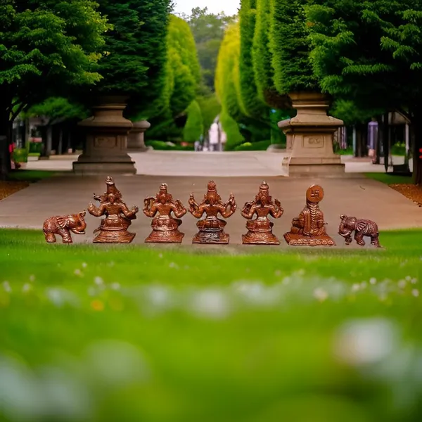 Brownish-Orange_Copper_Idols_Of_God_Elephant_Idol,_Lakshmi,_Varahi,_Raja_Rajeshwari,_Saraswathi_Annapoorani_Combo_Idol_By,_Pack_Of_7_Piece