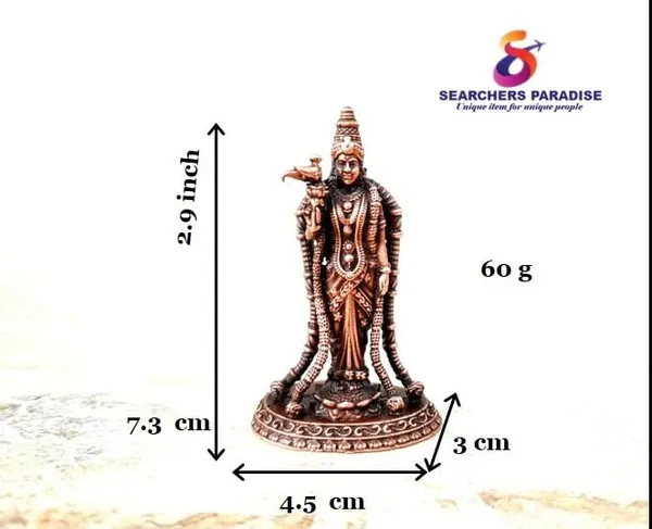 Brownish-Orange_Copper_Idols_India_2.9_Inches,_Handmade_Meenakshi_Devi_Idol,_60G,_Patina_Antique_Finish,_Pack_Of_1_Piece