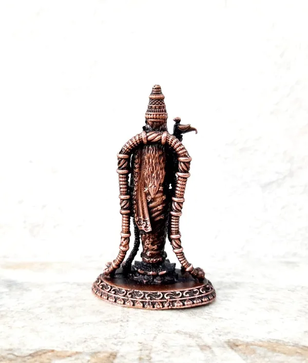 Brownish-Orange_Copper_Idols_India_2.9_Inches,_Handmade_Meenakshi_Devi_Idol,_60G,_Patina_Antique_Finish,_Pack_Of_1_Piece