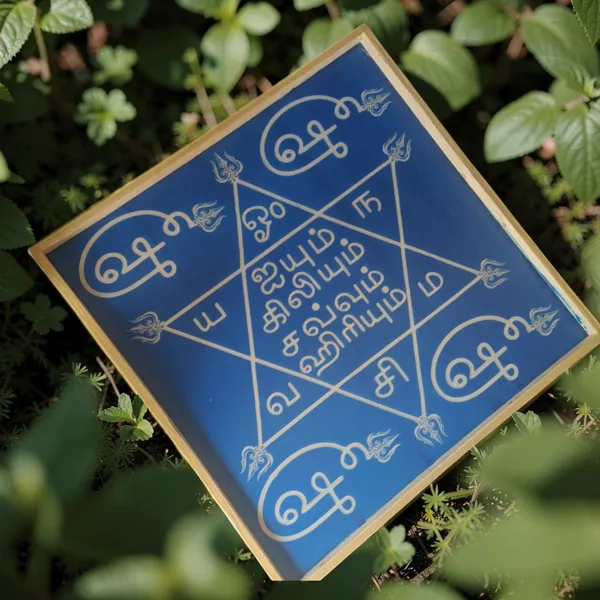 Om_hleem_Kreem__Yantra_Rangoli_Design_Stencil_Wooden_Frame_pack_of_1_piece