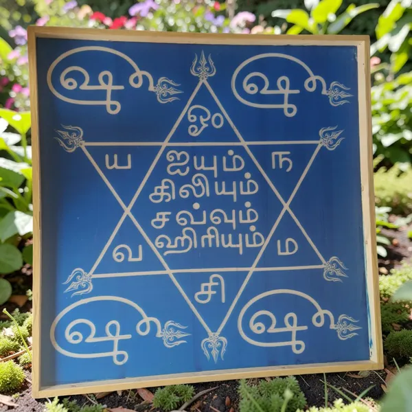 Om_hleem_Kreem__Yantra_Rangoli_Design_Stencil_Wooden_Frame_pack_of_1_piece