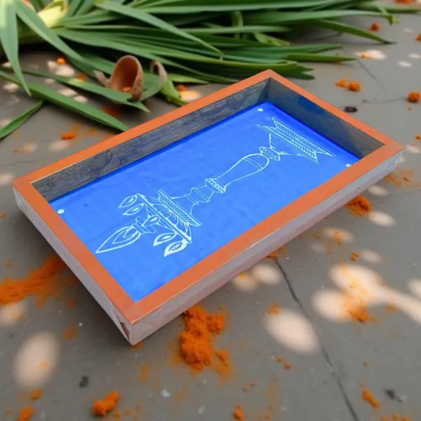 Searchers_Paradise_Kuthu_Vilakku_Rangoli_Stencil_Wooden_9x5_Inches_Pack_of_1_Piece
