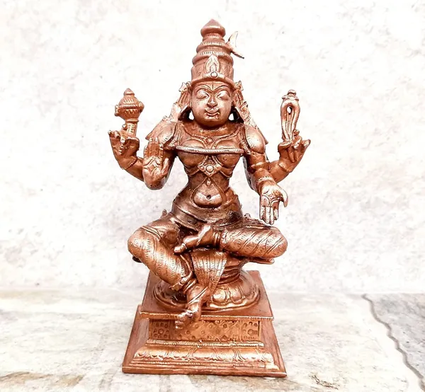 Brownish-Orange_Copper_Idols_Of_God_Bhuvaneshvari_4.3_Inches,_500G,_Patina_Antique_Finish,_Pack_Of_1_Piece