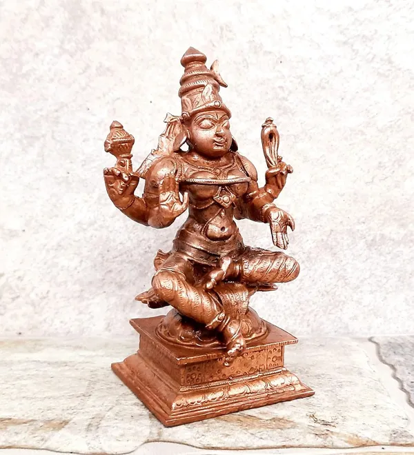 Brownish-Orange_Copper_Idols_Of_God_Bhuvaneshvari_4.3_Inches,_500G,_Patina_Antique_Finish,_Pack_Of_1_Piece