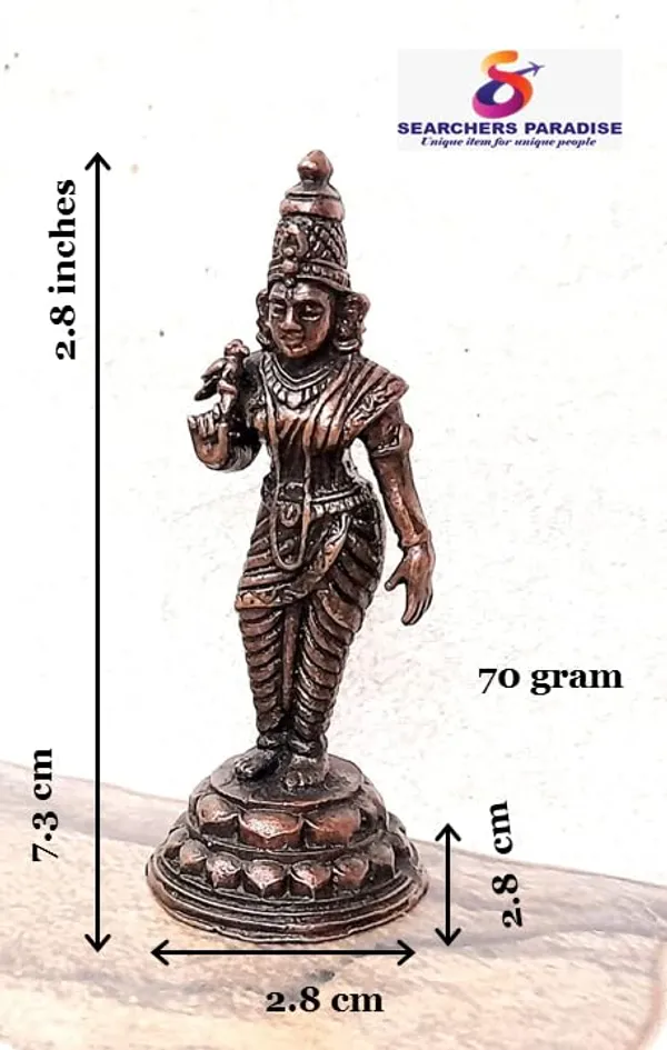 Brown_Copper_God_Idols_Meenakshi_Devi_2.8_Inches,_70G,_Handmade_Copper_God_Idols,_Pack_Of_1_Piece