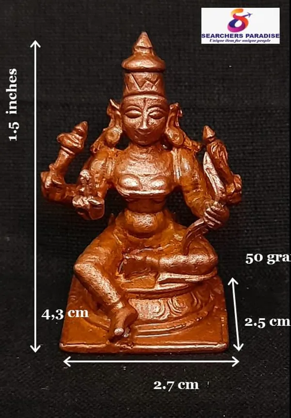 Brownish-Orange_Copper_Idols_1.6_Inches,_Handmade_Raja_Rajeshwari_50Grams,_Patina_Antique_Finish,_Pack_Of_1_Piece