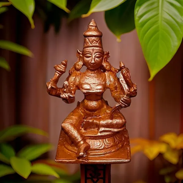 Brownish-Orange_Copper_Idols_1.6_Inches,_Handmade_Raja_Rajeshwari_50Grams,_Patina_Antique_Finish,_Pack_Of_1_Piece