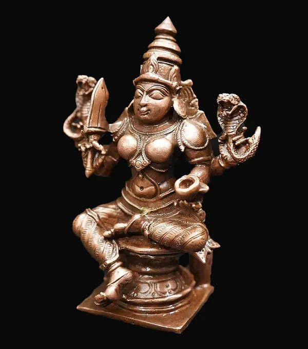 Brownish-Orange_Copper_Idols_Of_God_Amman_4_Inches,_380G,_Patina_Antique_Finish,_Pack_Of_1_Piece