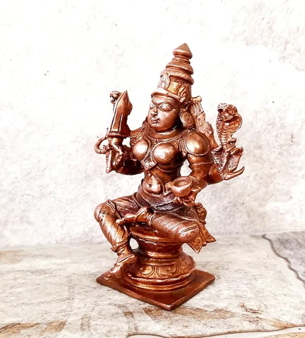 Brownish-Orange_Copper_Idols_Of_God_Amman_4_Inches,_380G,_Patina_Antique_Finish,_Pack_Of_1_Piece