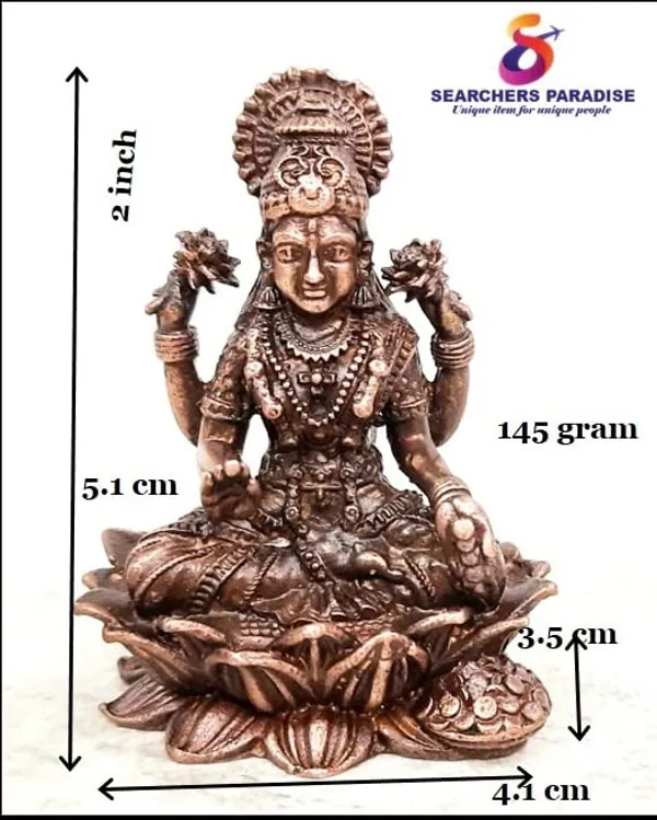Brownish-Orange_Copper_Idols_India,_2_Inches,_Handmade_Mahalakshmi_Idol_With,_145G,_Patina_Antique_Finish,_Pack_Of_1_Piece