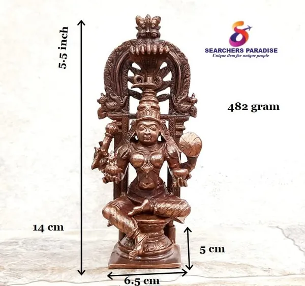 Brownish-Orange_Copper_Idols_Indiaby,_5.5_Inches,_Handmade_Kohalpur_Lakshmi_Idol_With,_482G,_Patina_Antique_Finish,_Pack_Of_1_Piece