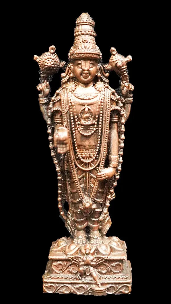 Copper_Idols_Indiaby,_2.8_Inches,_Handmade_Tirupati_Balaji,_150G,_Patina_Antique_Finish,_Pack_Of_1_Piece