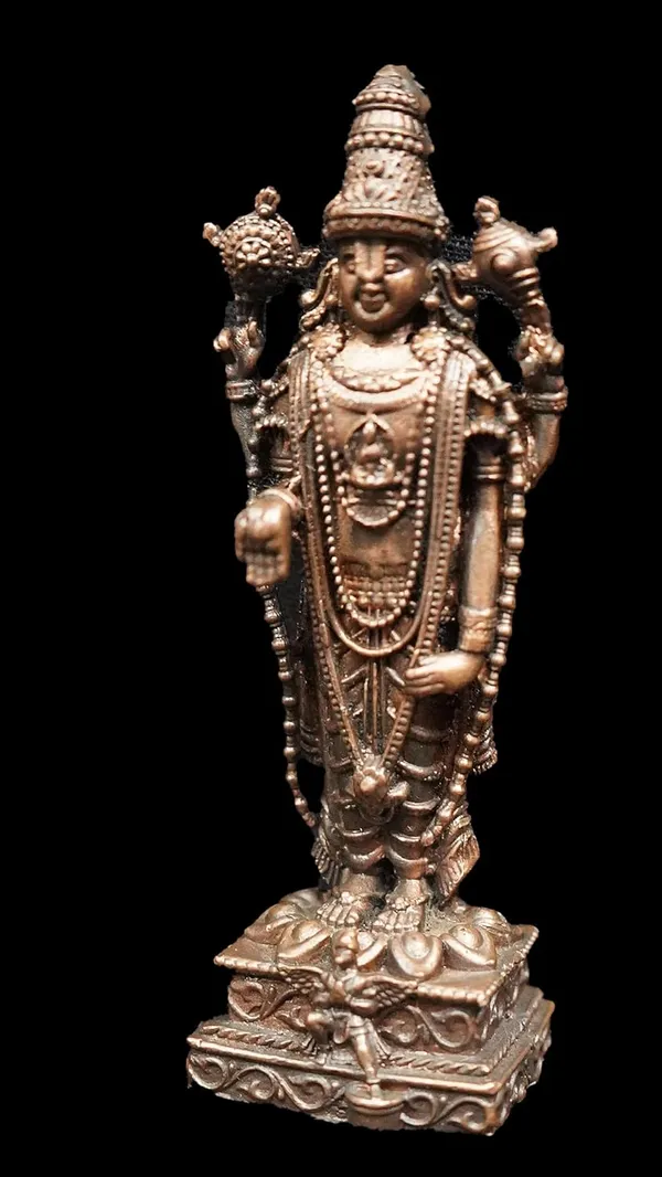Copper_Idols_Indiaby,_2.8_Inches,_Handmade_Tirupati_Balaji,_150G,_Patina_Antique_Finish,_Pack_Of_1_Piece