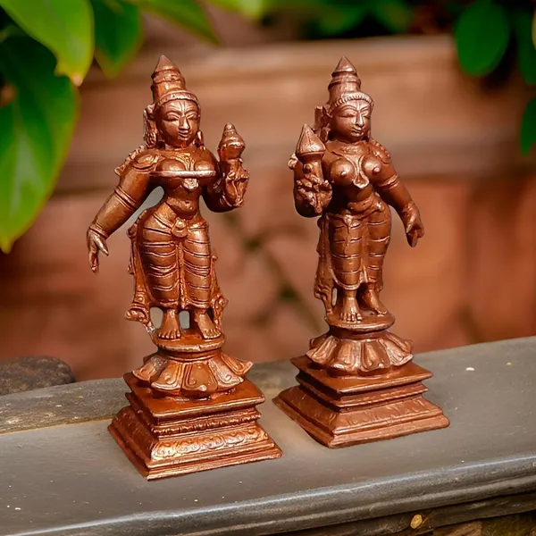 Brownish-Orange_Copper_Handmade_Sridevi_Bhuevi,_3.6_Inches,_416_Gram,_Pack_Of_2_Piece