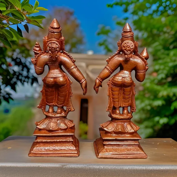 Brownish-Orange_Copper_Handmade_Sridevi_Bhuevi,_3.6_Inches,_416_Gram,_Pack_Of_2_Piece