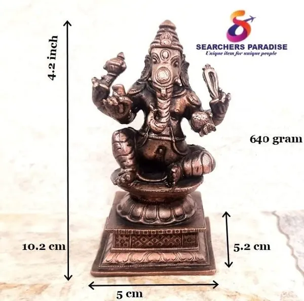 Brownish-Orange_Copper_Idols_India,_4.2_Inches,_Handmade_Ganesh_640_Gram,_Patina_Antique_Finish,_Pack_Of_1_Piece