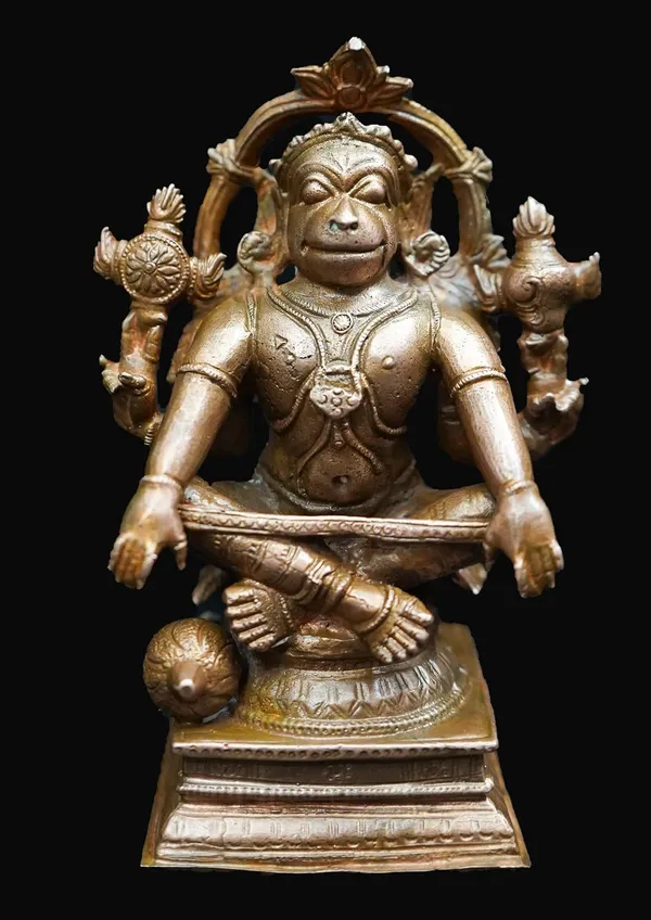 Brownish-Orange_Copper_Idols_Of_God_Sitting_God_Hanuman,_4.3_Inches,_730G,_Patina_Antique_Finish,_Pack_Of_1_Piece