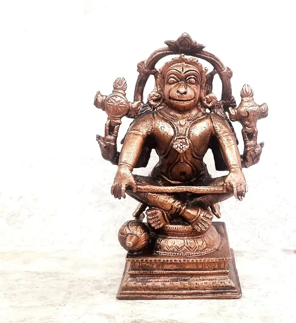 Brownish-Orange_Copper_Idols_Of_God_Sitting_God_Hanuman,_4.3_Inches,_730G,_Patina_Antique_Finish,_Pack_Of_1_Piece
