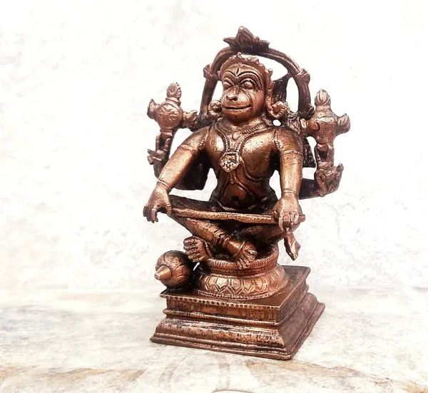 Brownish-Orange_Copper_Idols_Of_God_Sitting_God_Hanuman,_4.3_Inches,_730G,_Patina_Antique_Finish,_Pack_Of_1_Piece