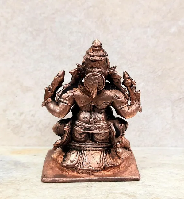 Brownish-Orange_Copper_Idols,_2.75_Inches,_Handmade_Ganesh_310Grams,_Patina_Antique_Finish,_Pack_Of_1_Piece
