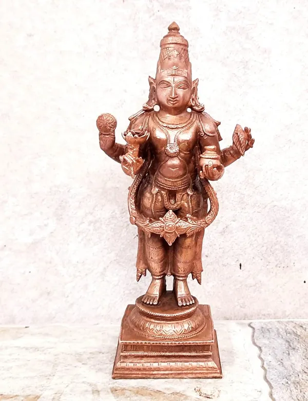 Brownish-Orange_Copper_Idols_Of_God_Dhanvantri,_6.4_Inches,_780G,_Patina_Antique_Finish,_Pack_Of_1_Piece