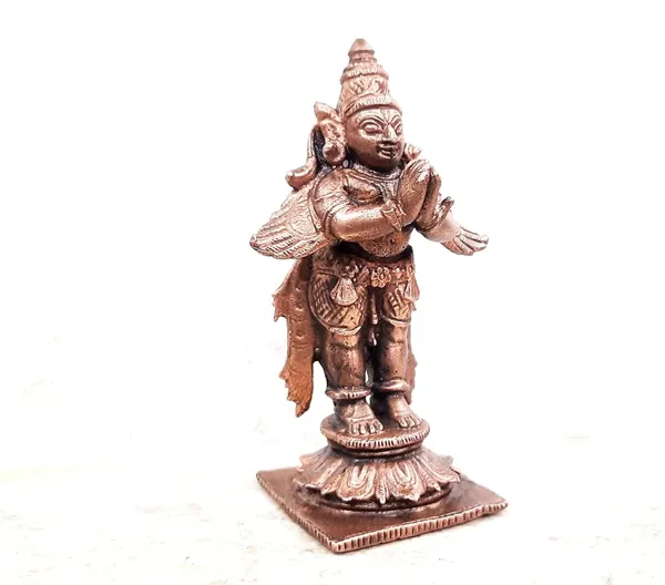 Brownish-Orange_Copper_Idols,_8.5_Cm,_Handmade_Standing_Garudar_158_Gram,_Patina_Antique_Finish,_Pack_Of_1_Piece
