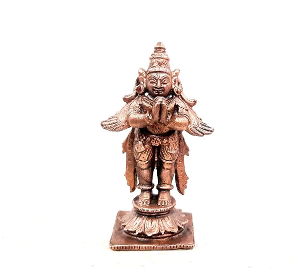 Brownish-Orange_Copper_Idols,_8.5_Cm,_Handmade_Standing_Garudar_158_Gram,_Patina_Antique_Finish,_Pack_Of_1_Piece
