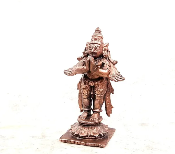 Brownish-Orange_Copper_Idols,_8.5_Cm,_Handmade_Standing_Garudar_158_Gram,_Patina_Antique_Finish,_Pack_Of_1_Piece